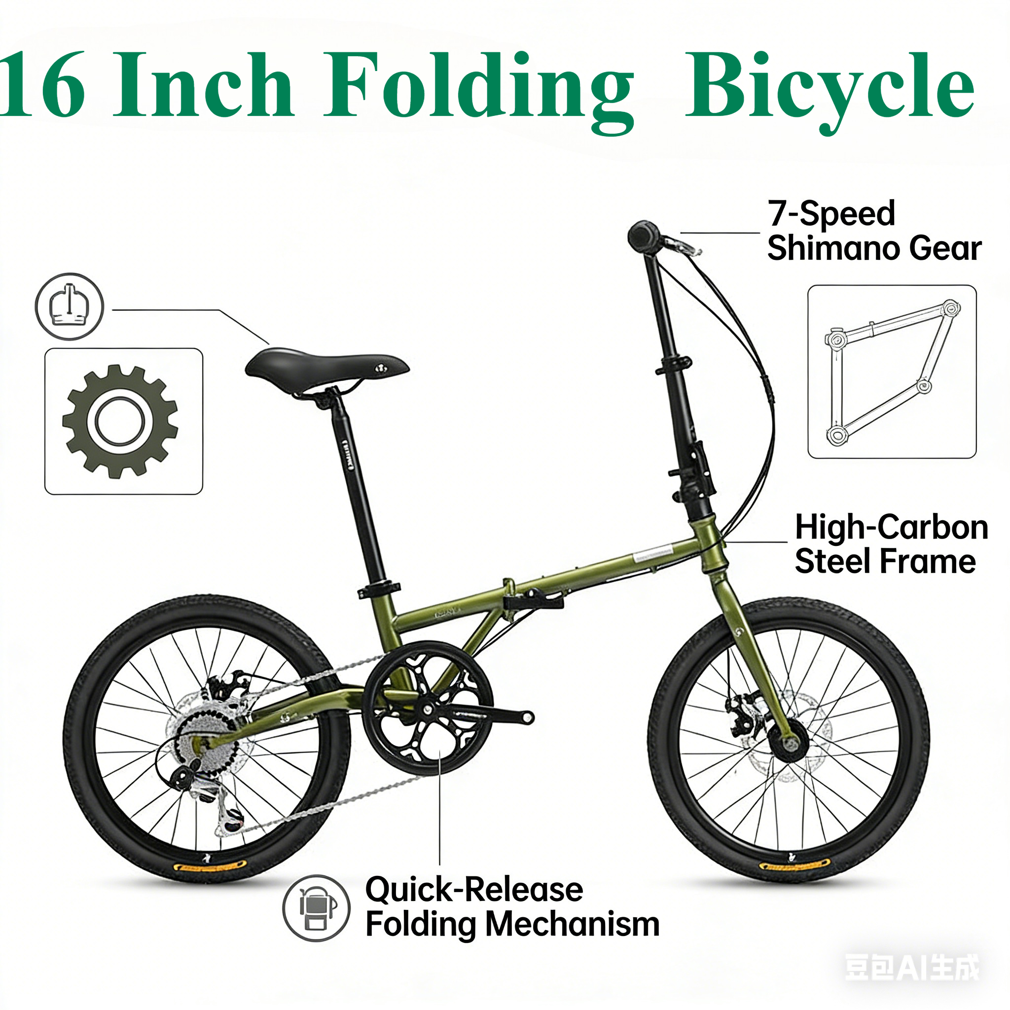Ultra Cycling Gear - 16 Inch Forever Folding Bike -