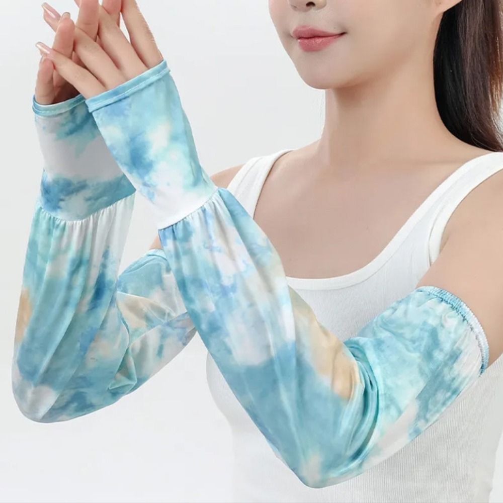 Cycling Glove - Breathable Tie Dyeing Long Ice Silk