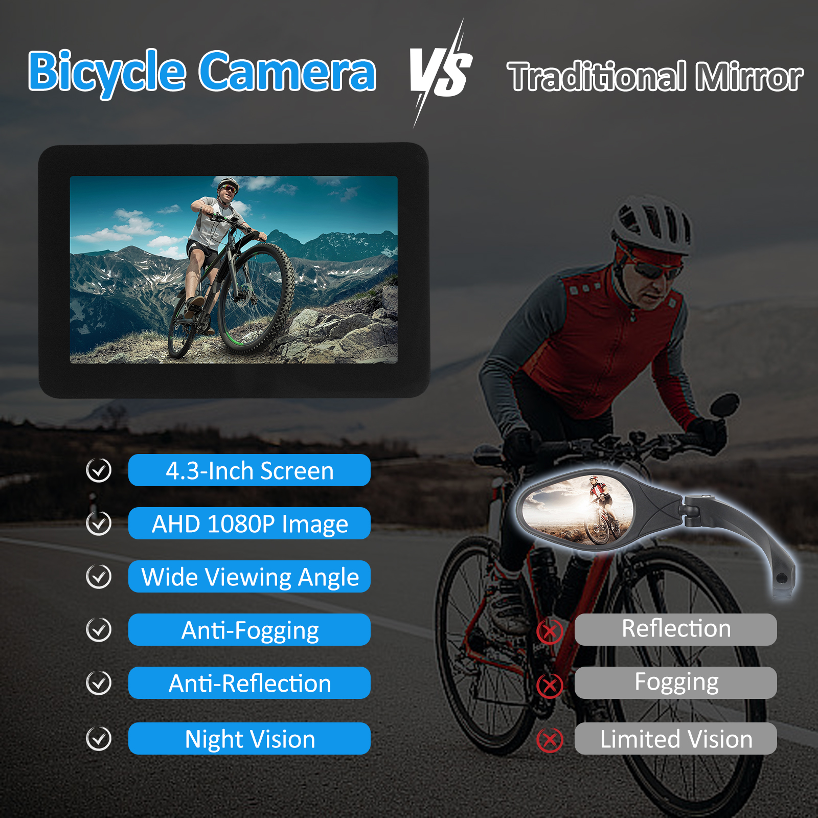 Handlebar Bike Mirror, 1080P R - Cycle Zone 리뷰 및 가격