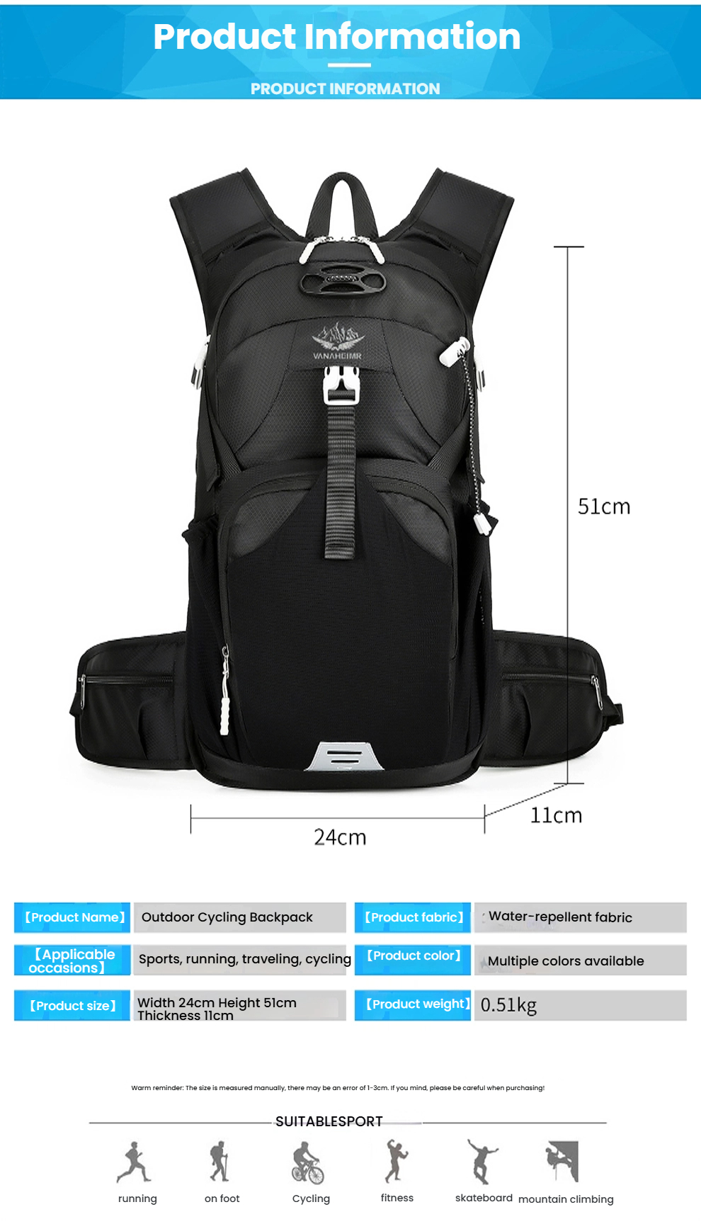 20L Bicycle Cycling Backpack O - Cycling Gear Travel Bag 리뷰 및 가격