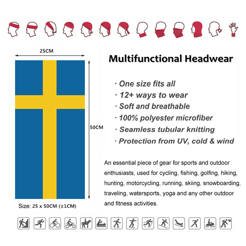 Sweden Flag Printed Bandana He - Cycling Gears 리뷰 및 가격