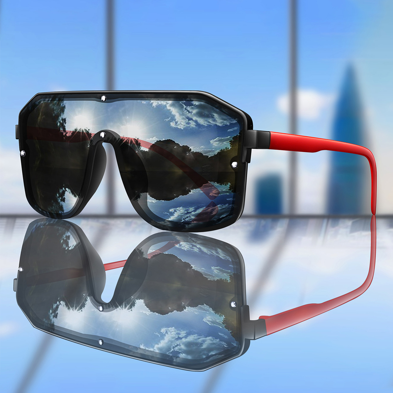 New Brand Square Big Frame Sun - Cycle Zone 리뷰 및 가격