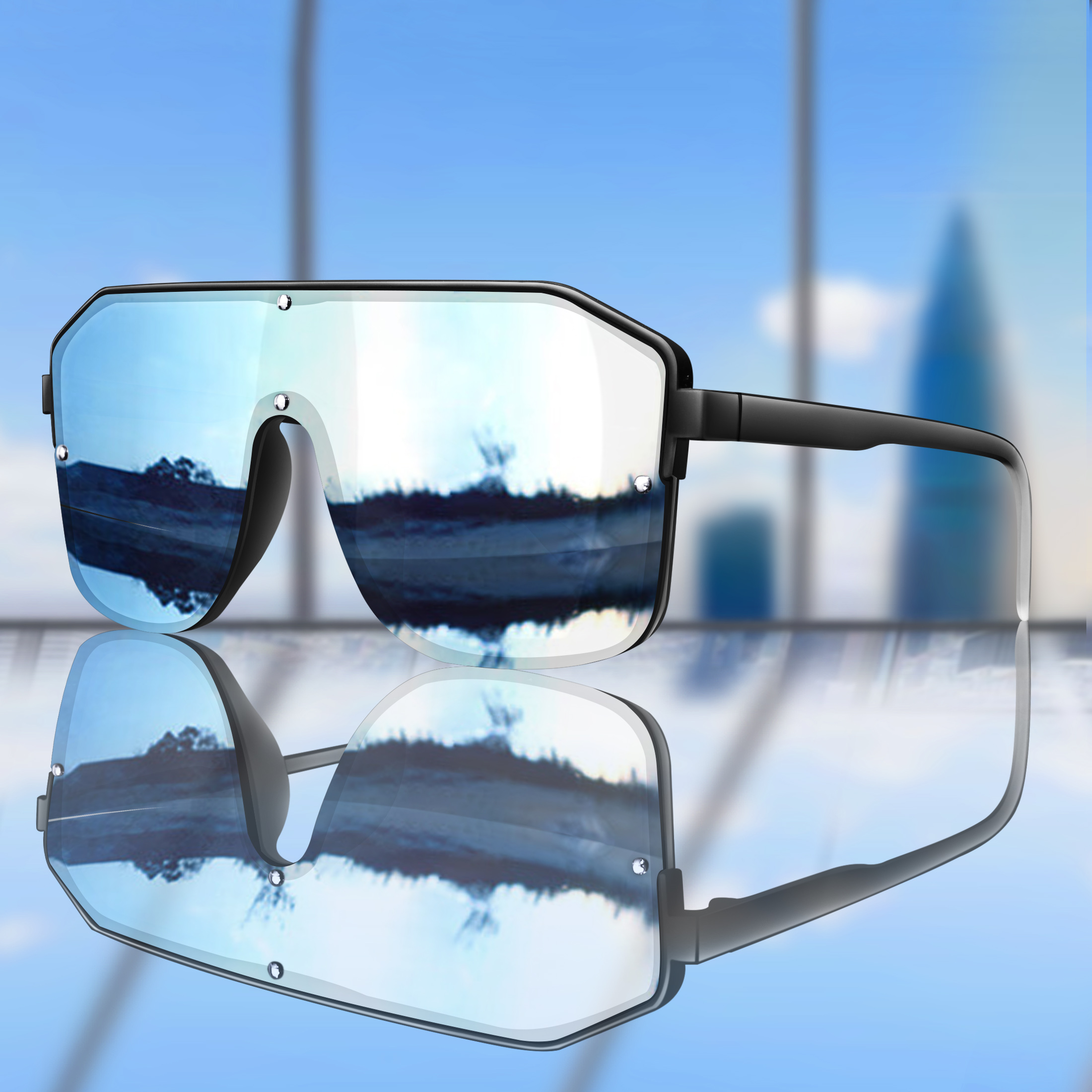 New Brand Square Big Frame Sun - Cycle Zone 리뷰 및 가격