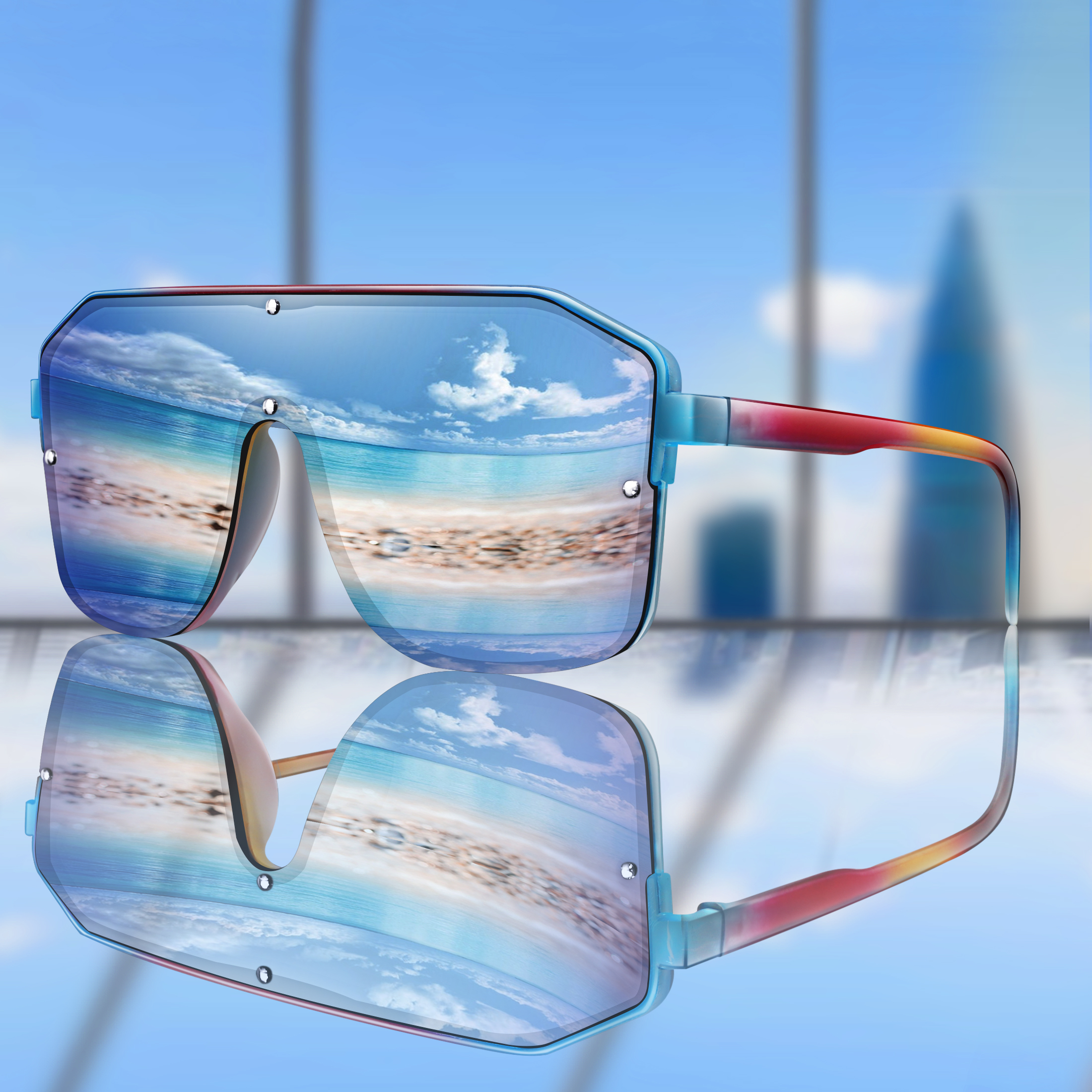 New Brand Square Big Frame Sun - Cycle Zone 리뷰 및 가격