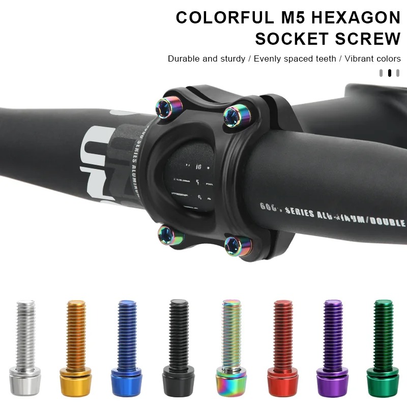 6pcs Set Titanium Plated M5 18 - Bike Stem Riser 리뷰 및 가격