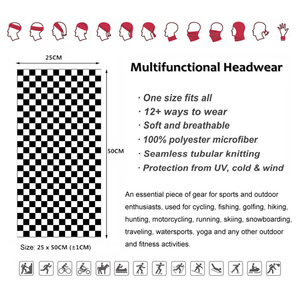 Checkered Ska Printed Headband - Cycling Gears 리뷰 및 가격